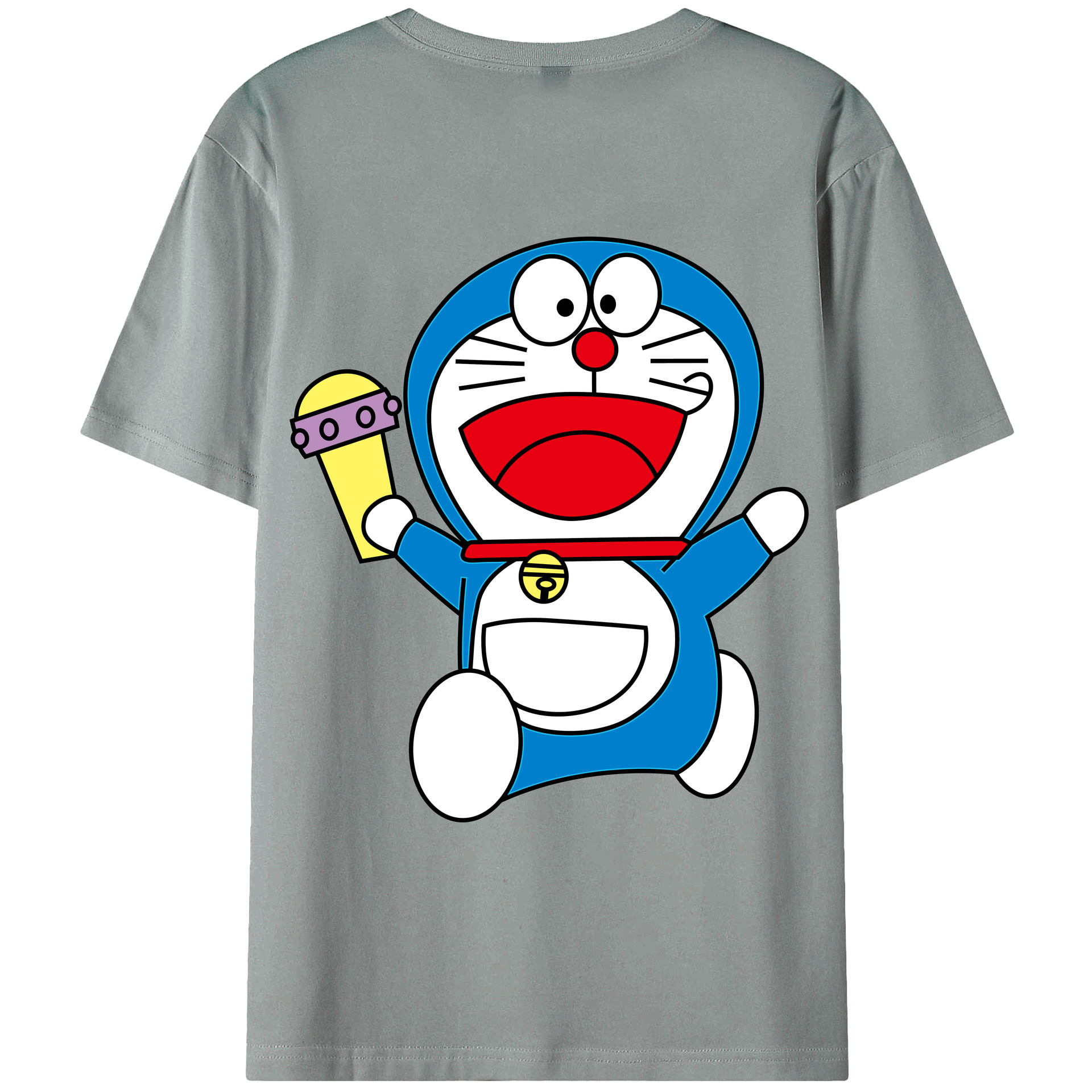 （画像用） ドラえもん Doraemon 綿100％ メンズ半袖Tシャツ（バックプリント） 通気性